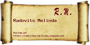 Radovits Melinda névjegykártya